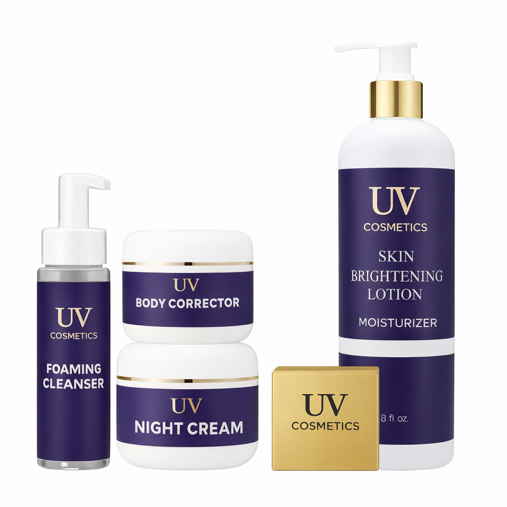 UV Cosmetics – Complete Skin Brightening Set with Golden Soap